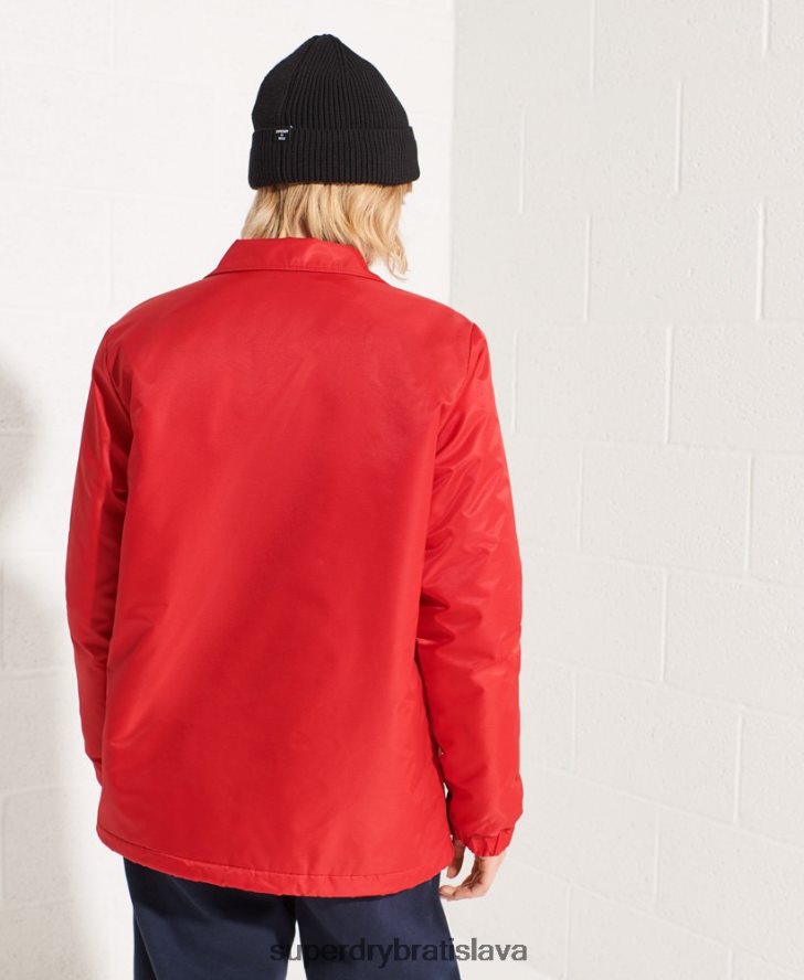 Superdry ženy snap tréner bunda 6B4ZTR5733 oblečenie červená