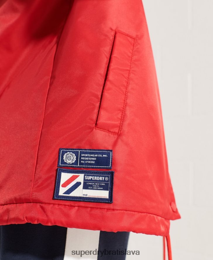 Superdry ženy snap tréner bunda 6B4ZTR5733 oblečenie červená