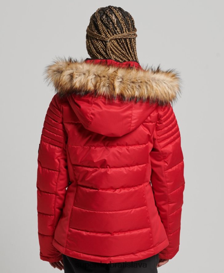Superdry ženy snehová luxusná bunda 6B4ZTR3566 oblečenie červená