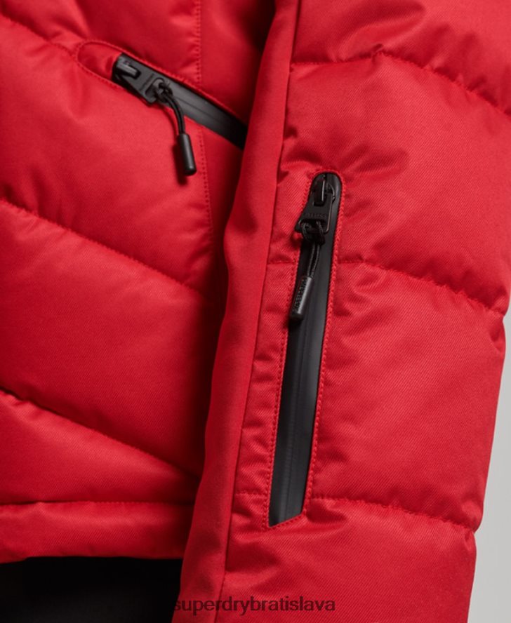 Superdry ženy snehová luxusná bunda 6B4ZTR3566 oblečenie červená