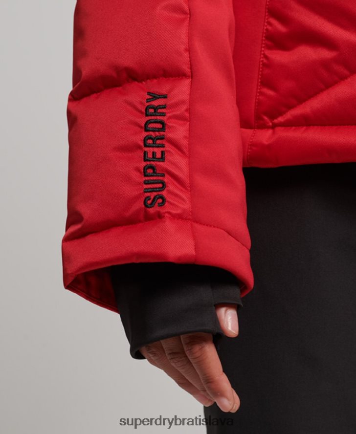 Superdry ženy snehová luxusná bunda 6B4ZTR3566 oblečenie červená
