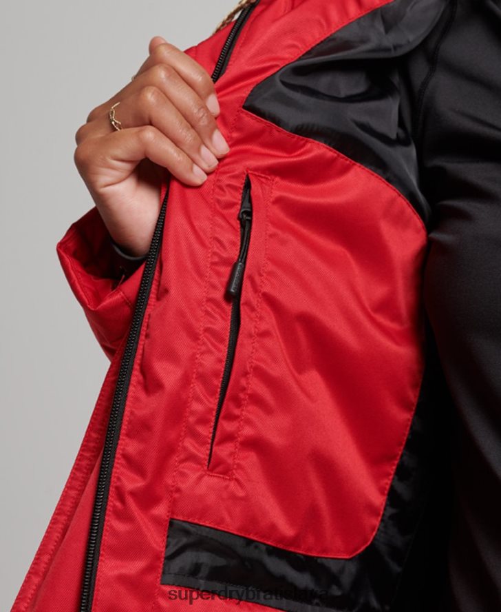 Superdry ženy snehová luxusná bunda 6B4ZTR3566 oblečenie červená