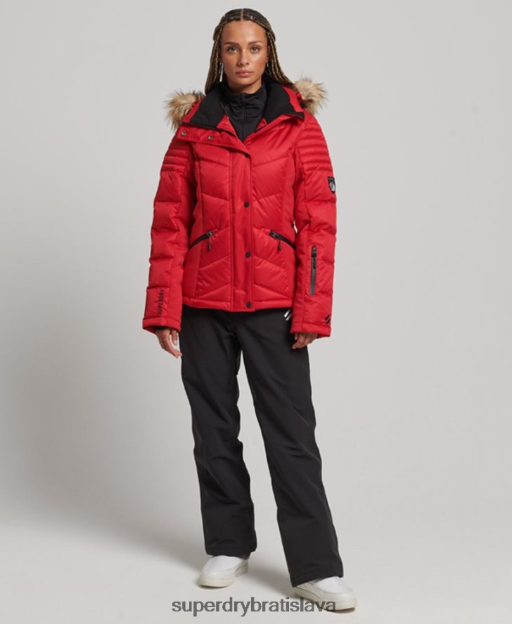 Superdry ženy snehová luxusná bunda 6B4ZTR3566 oblečenie červená