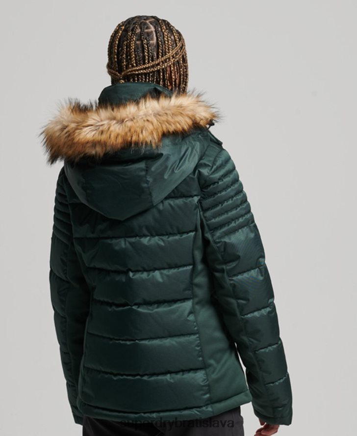 Superdry ženy snehová luxusná bunda 6B4ZTR3680 oblečenie zelená
