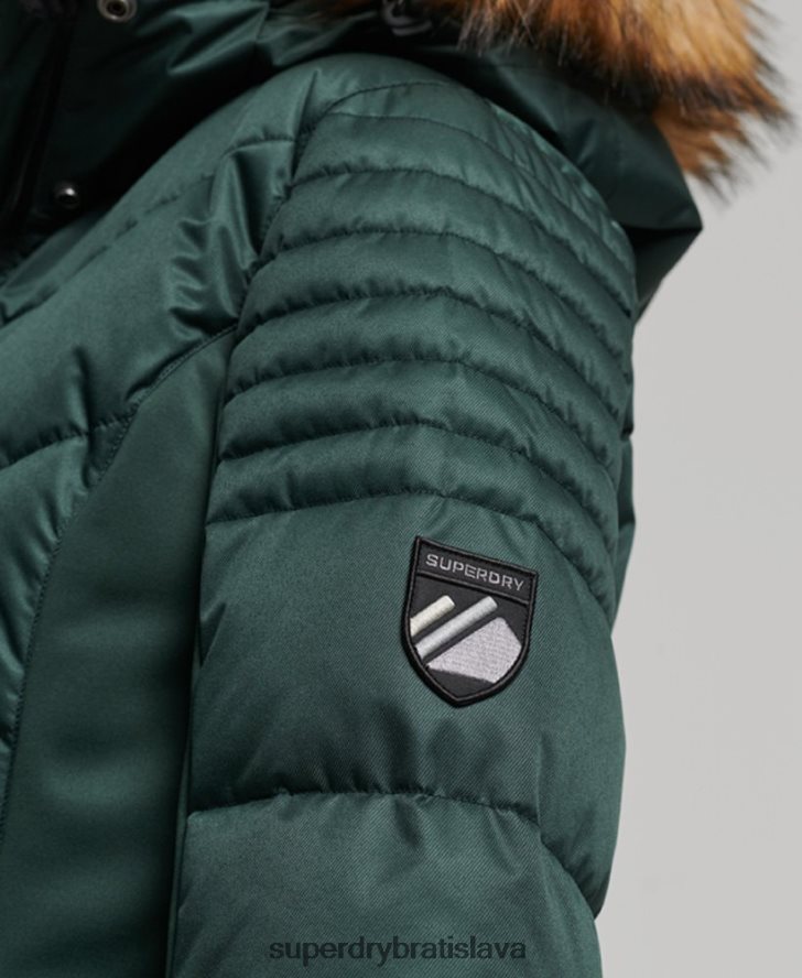 Superdry ženy snehová luxusná bunda 6B4ZTR3680 oblečenie zelená