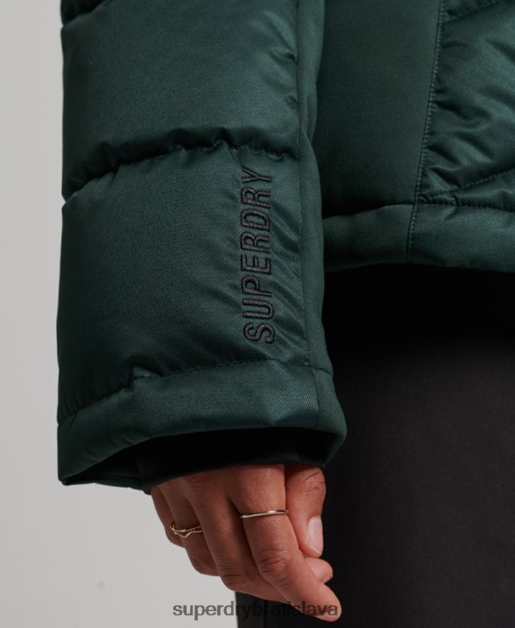 Superdry ženy snehová luxusná bunda 6B4ZTR3680 oblečenie zelená