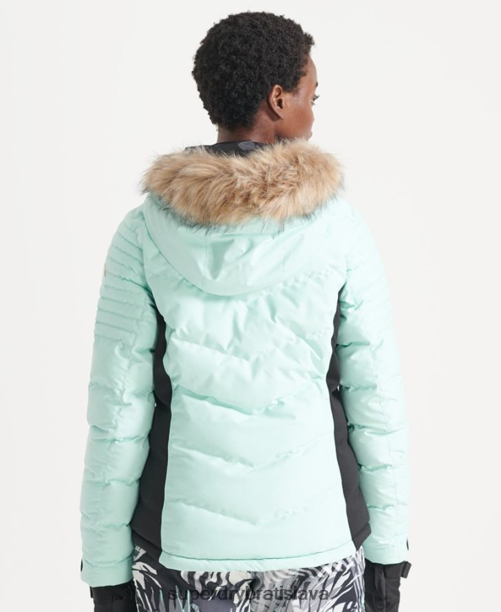 Superdry ženy snehová luxusná bunda 6B4ZTR5460 oblečenie svetlo modrá