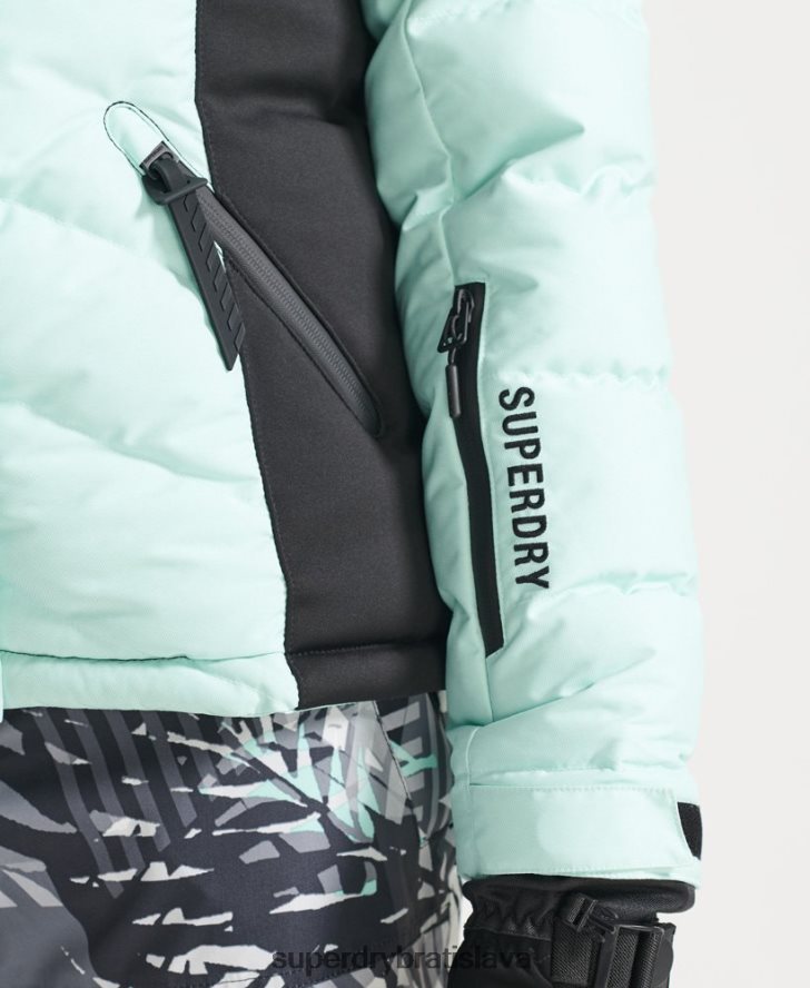 Superdry ženy snehová luxusná bunda 6B4ZTR5460 oblečenie svetlo modrá