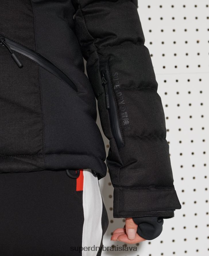 Superdry ženy snehová luxusná bunda 6B4ZTR5543 oblečenie čierna