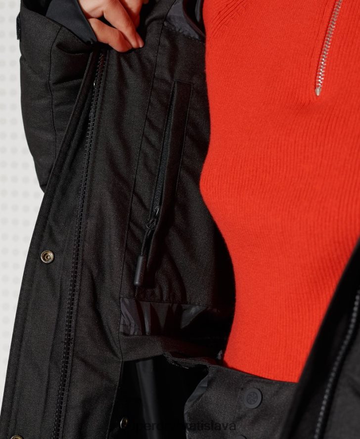Superdry ženy snehová luxusná bunda 6B4ZTR5543 oblečenie čierna