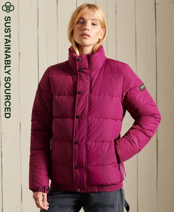 Superdry ženy source retro puffer bunda 6B4ZTR5587 oblečenie Fialová