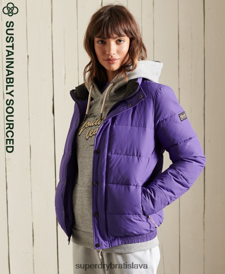 Superdry ženy source retro puffer bunda 6B4ZTR5621 oblečenie Fialová