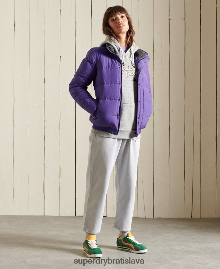 Superdry ženy source retro puffer bunda 6B4ZTR5621 oblečenie Fialová