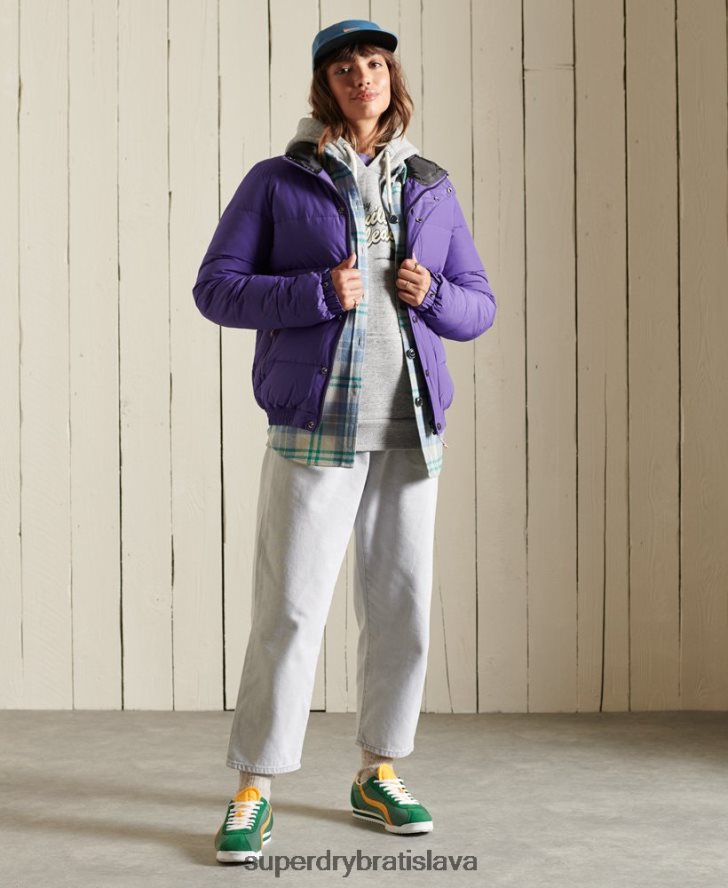 Superdry ženy source retro puffer bunda 6B4ZTR5621 oblečenie Fialová