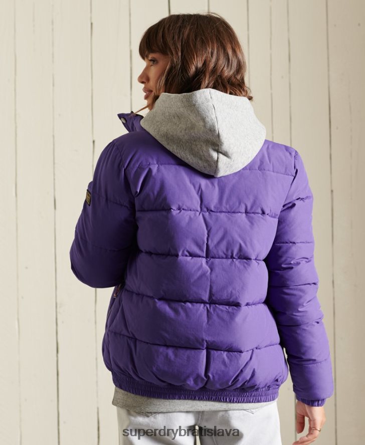 Superdry ženy source retro puffer bunda 6B4ZTR5621 oblečenie Fialová