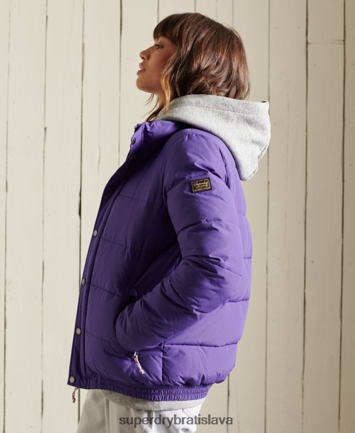 Superdry ženy source retro puffer bunda 6B4ZTR5621 oblečenie Fialová