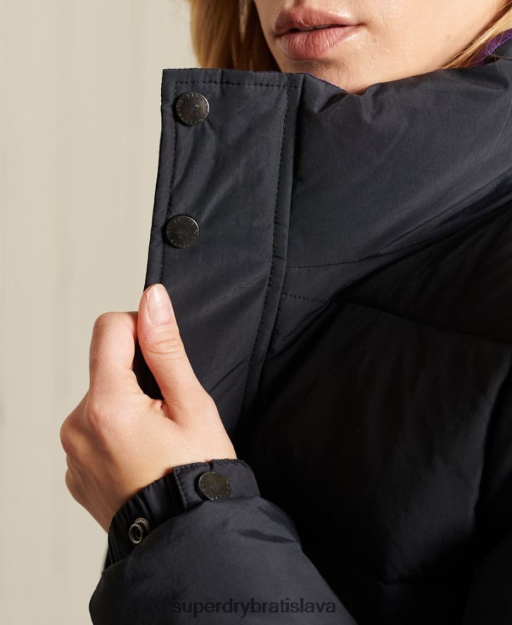 Superdry ženy source retro puffer bunda 6B4ZTR5625 oblečenie tmavošedý