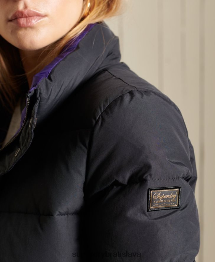 Superdry ženy source retro puffer bunda 6B4ZTR5625 oblečenie tmavošedý