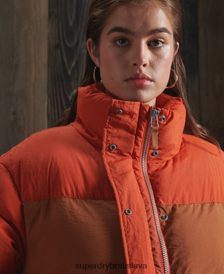 Superdry ženy suchá páperová bunda z limitovanej edície 6B4ZTR5695 oblečenie oranžová