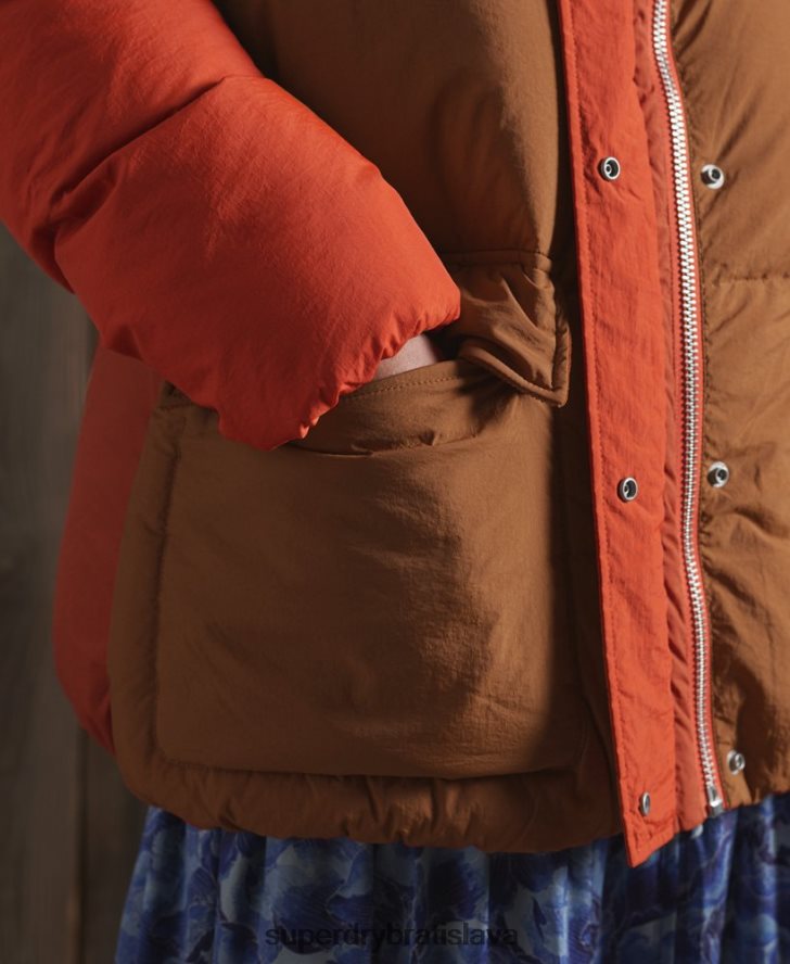 Superdry ženy suchá páperová bunda z limitovanej edície 6B4ZTR5695 oblečenie oranžová