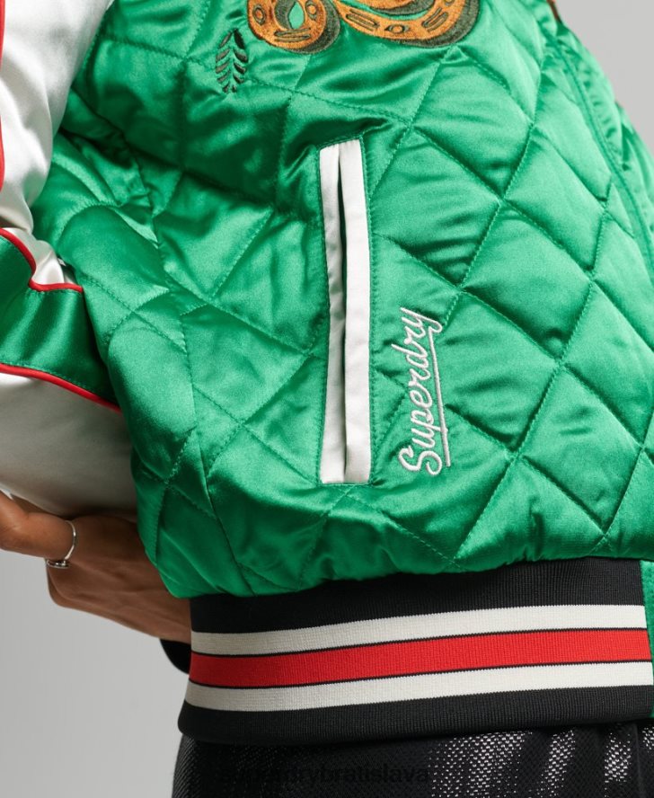 Superdry ženy suika bomber bunda 6B4ZTR3543 oblečenie zelená