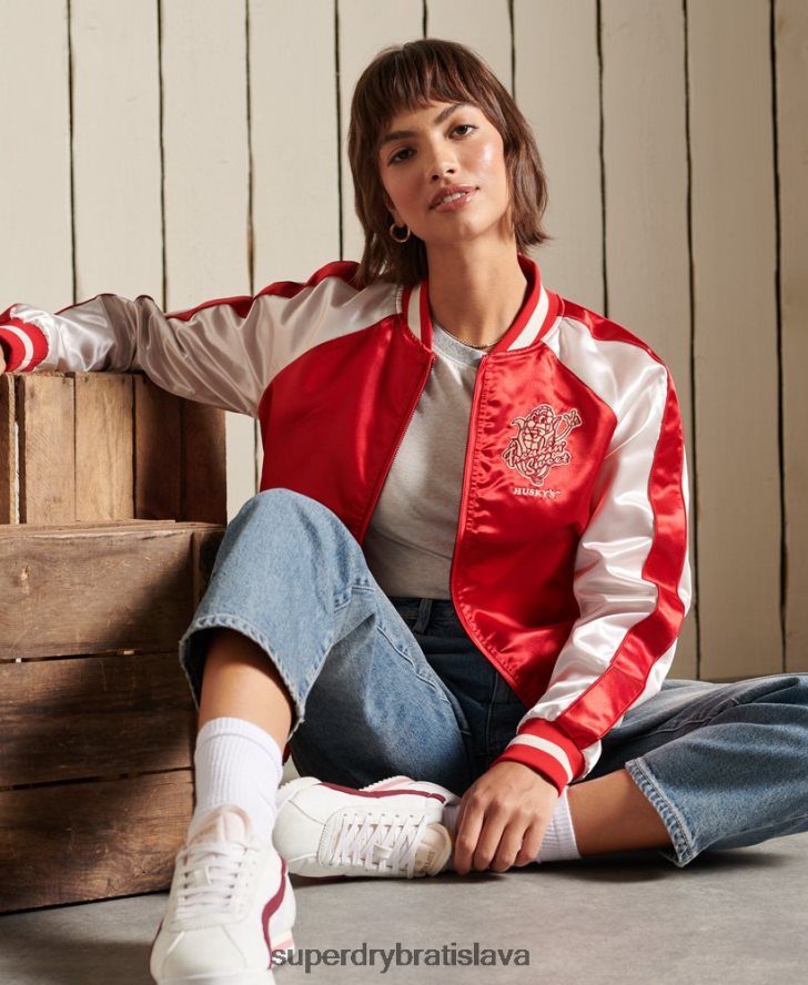Superdry ženy suika bunda 6B4ZTR5522 oblečenie červená