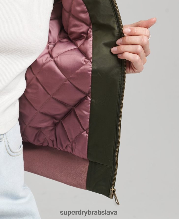 Superdry ženy sukajan vyšívaný bomber 6B4ZTR5660 oblečenie zelená
