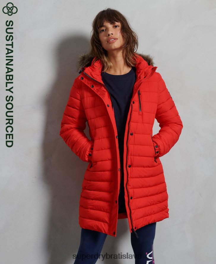 Superdry ženy super bunda fuji 6B4ZTR3812 oblečenie červená
