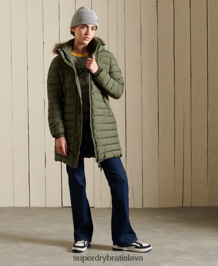 Superdry ženy super bunda fuji 6B4ZTR3836 oblečenie kaki