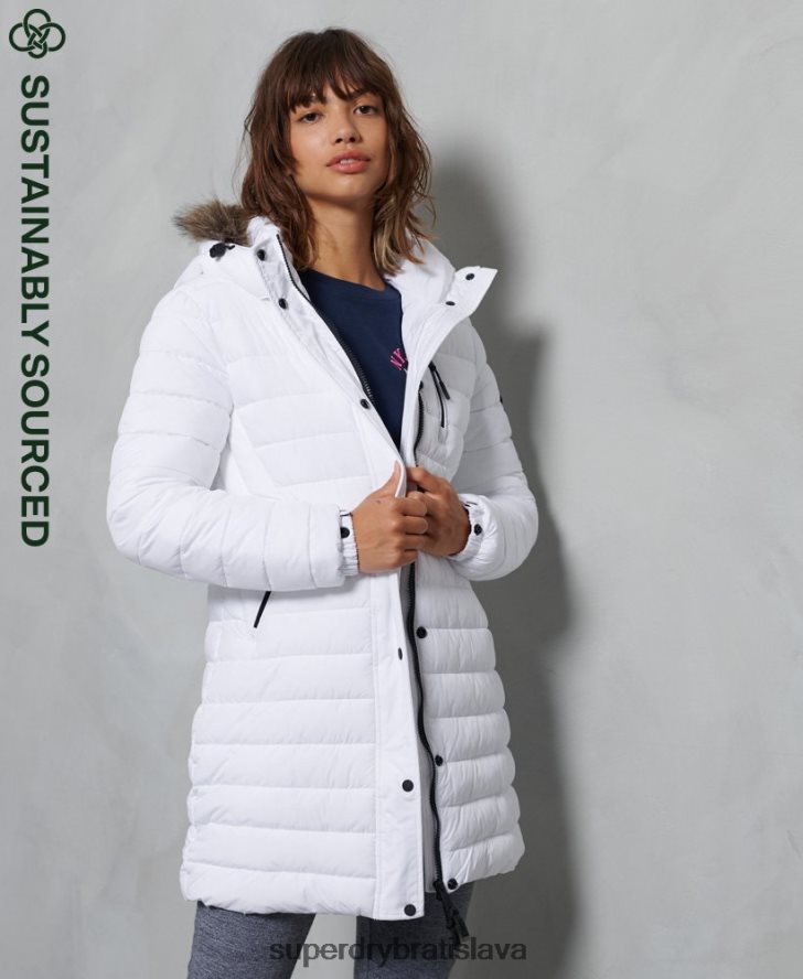 Superdry ženy super bunda fuji 6B4ZTR3839 oblečenie biely