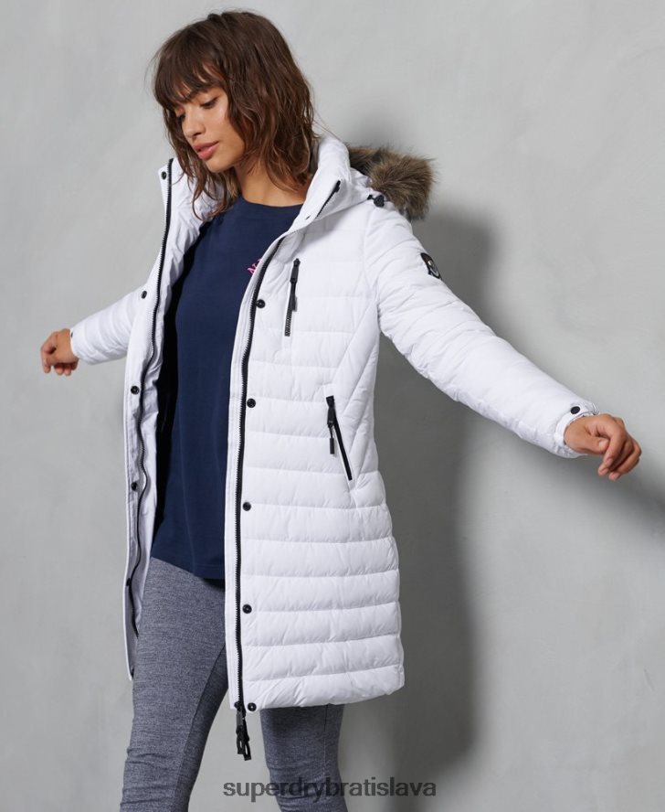 Superdry ženy super bunda fuji 6B4ZTR3839 oblečenie biely