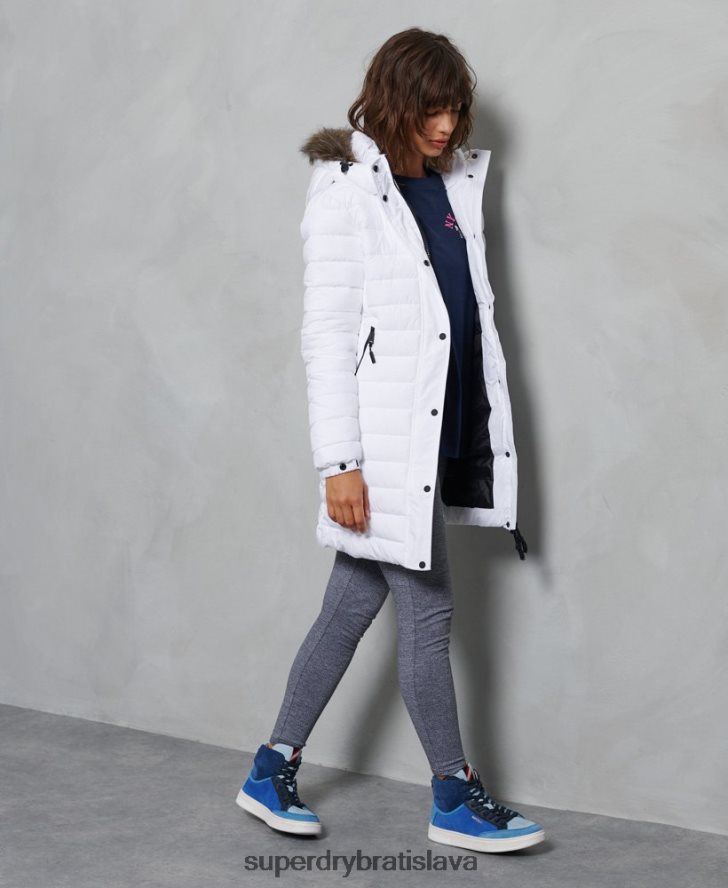 Superdry ženy super bunda fuji 6B4ZTR3839 oblečenie biely