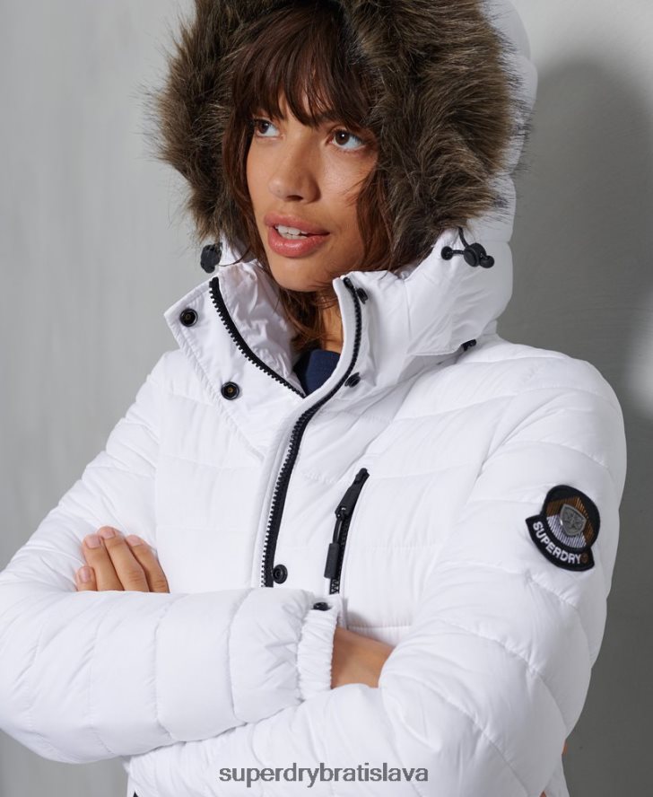 Superdry ženy super bunda fuji 6B4ZTR3839 oblečenie biely