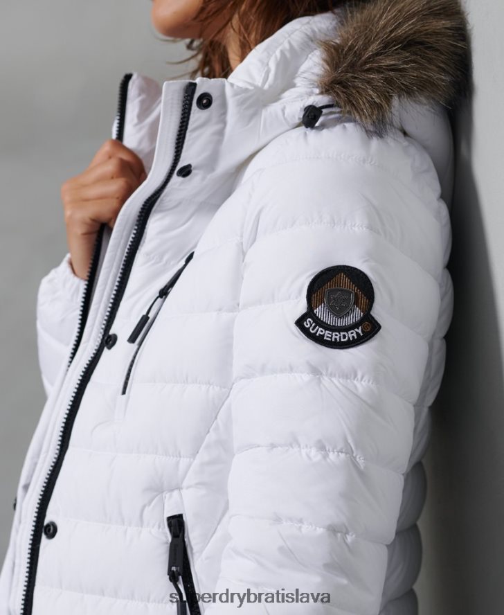 Superdry ženy super bunda fuji 6B4ZTR3839 oblečenie biely