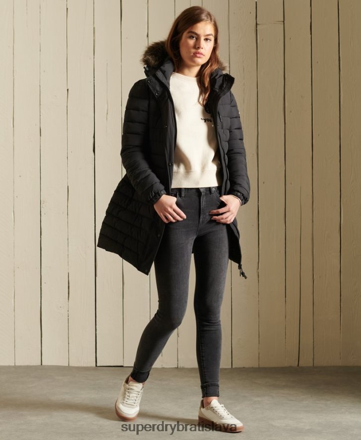 Superdry ženy super bunda fuji 6B4ZTR3847 oblečenie čierna