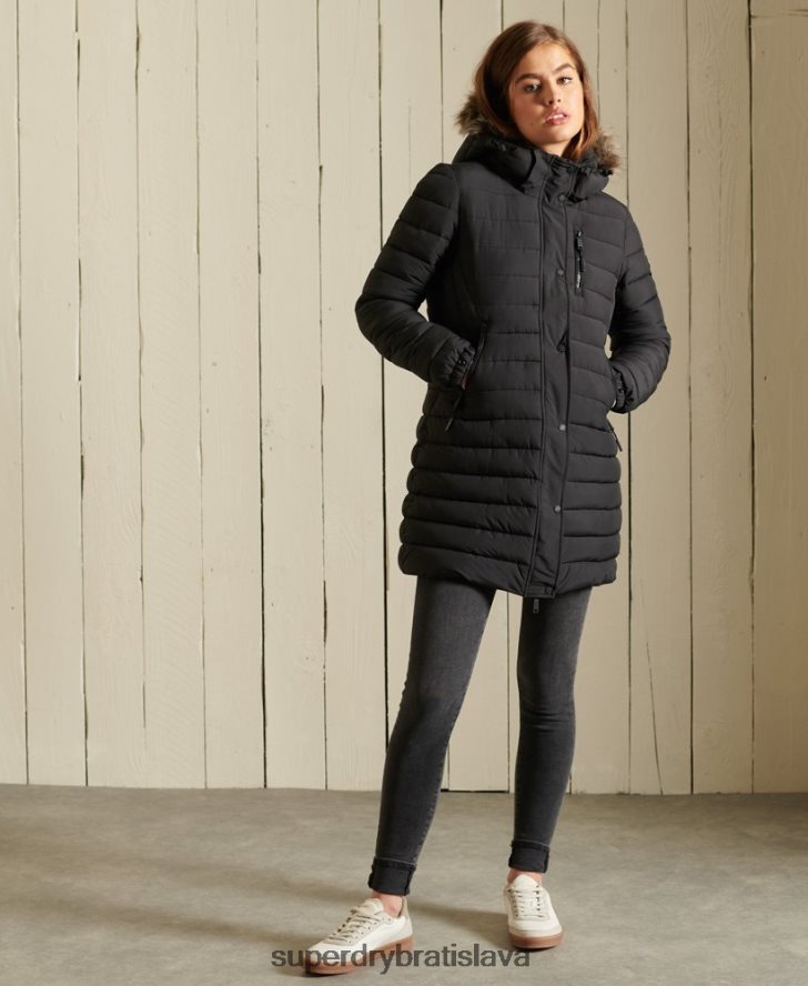 Superdry ženy super bunda fuji 6B4ZTR3847 oblečenie čierna