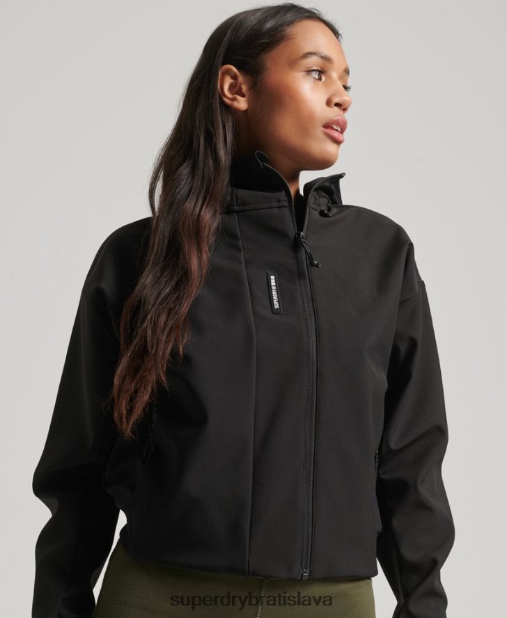 Superdry ženy tech crop softshellová bunda 6B4ZTR5432 oblečenie čierna