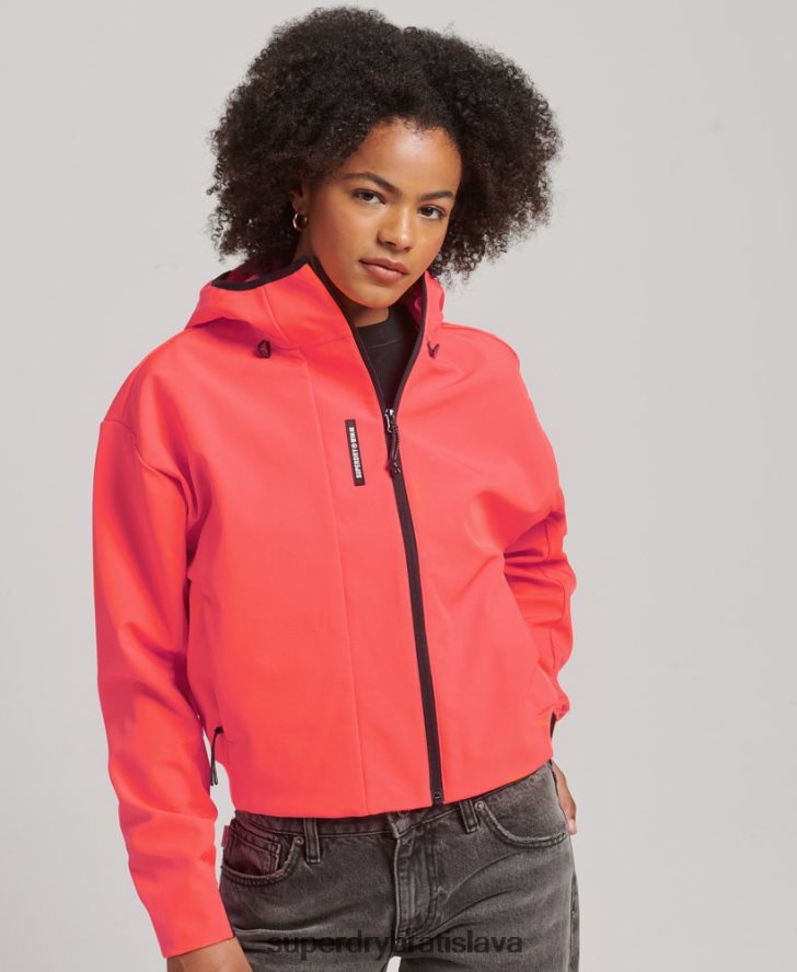 Superdry ženy tech crop softshellová bunda 6B4ZTR5499 oblečenie koralový