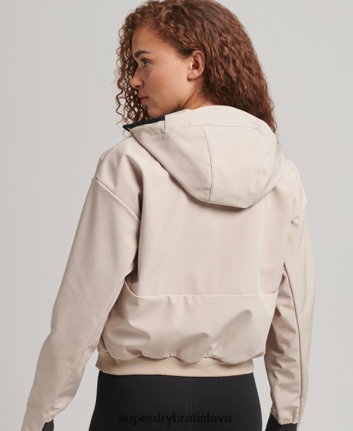 Superdry ženy tech crop softshellová bunda 6B4ZTR5521 oblečenie béžová