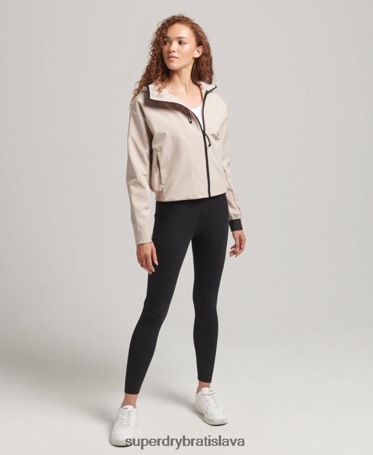 Superdry ženy tech crop softshellová bunda 6B4ZTR5521 oblečenie béžová
