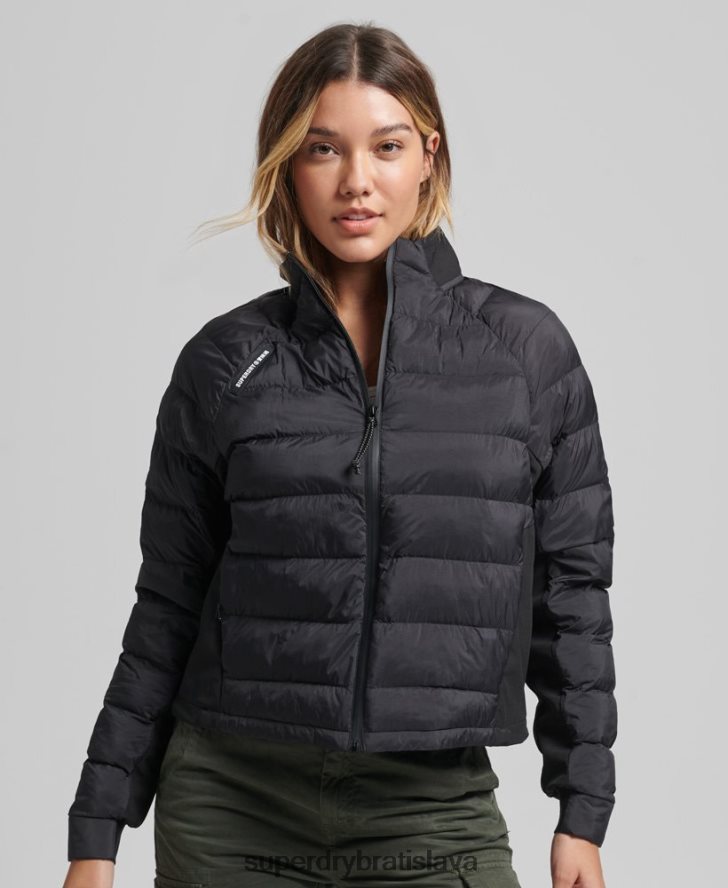 Superdry ženy tech hybridná tepláková bunda 6B4ZTR5650 oblečenie čierna