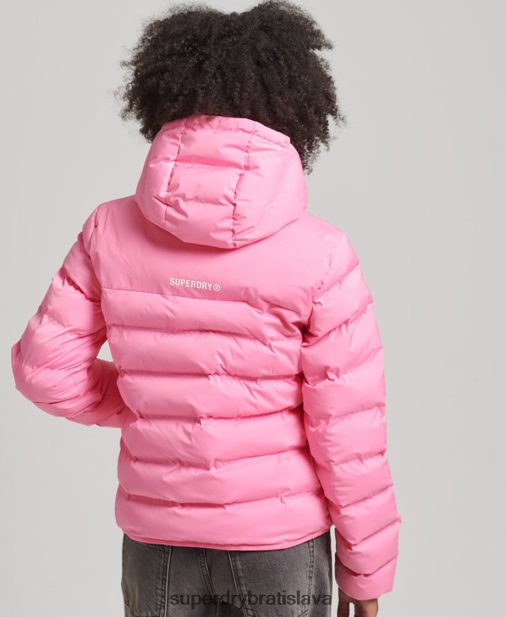 Superdry ženy tepelne utesnená polstrovaná bunda 6B4ZTR3631 oblečenie Ružová