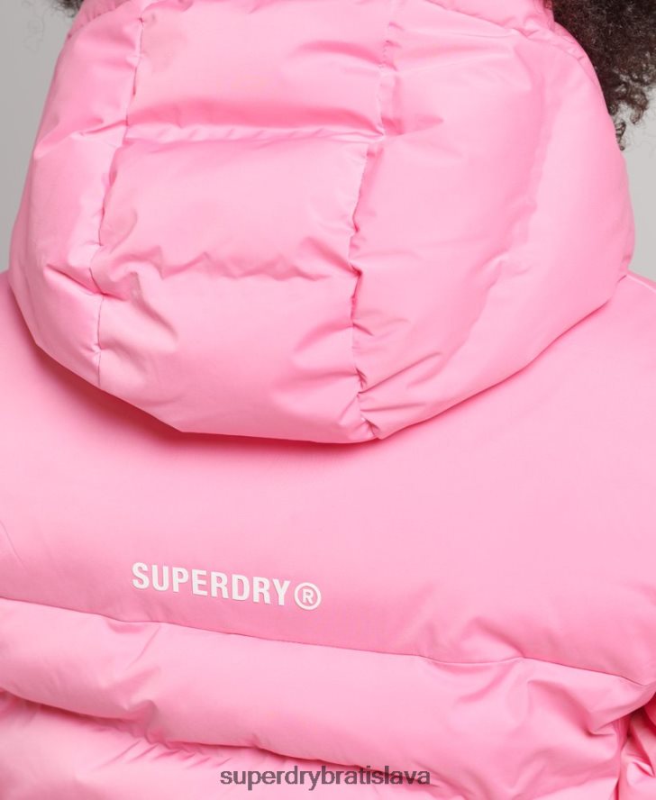 Superdry ženy tepelne utesnená polstrovaná bunda 6B4ZTR3631 oblečenie Ružová