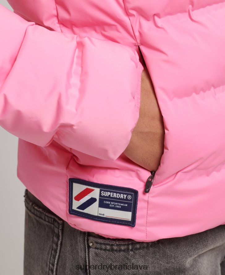 Superdry ženy tepelne utesnená polstrovaná bunda 6B4ZTR3631 oblečenie Ružová