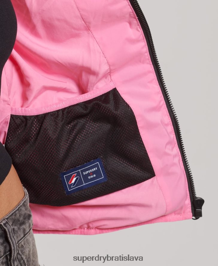 Superdry ženy tepelne utesnená polstrovaná bunda 6B4ZTR3631 oblečenie Ružová