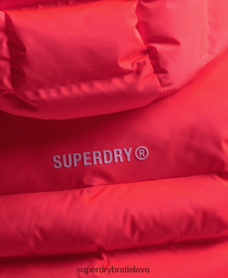 Superdry ženy tepelne utesnená polstrovaná bunda 6B4ZTR3711 oblečenie koralový
