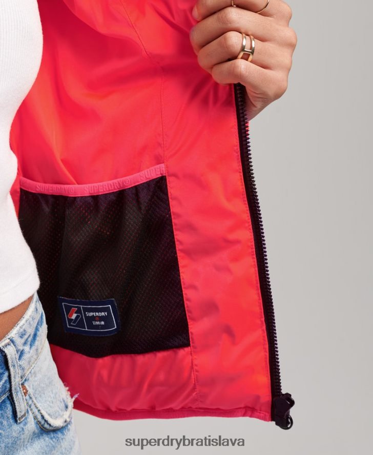 Superdry ženy tepelne utesnená polstrovaná bunda 6B4ZTR3711 oblečenie koralový