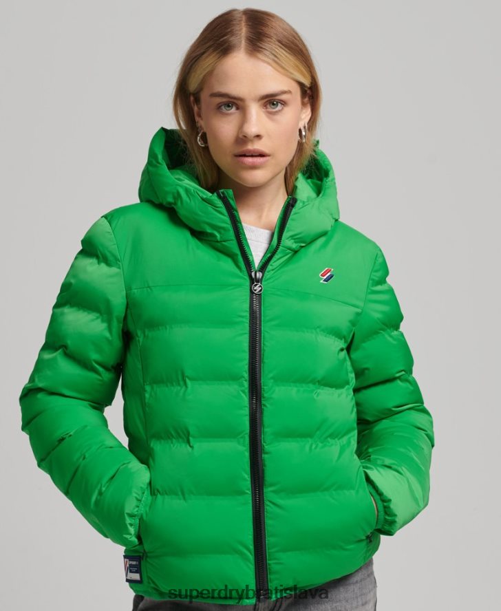 Superdry ženy tepelne utesnená polstrovaná bunda 6B4ZTR5626 oblečenie zelená