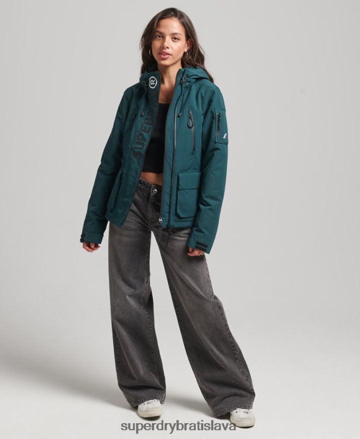 Superdry ženy ultimátna sd vetrovka s kapucňou 6B4ZTR3629 oblečenie zelená
