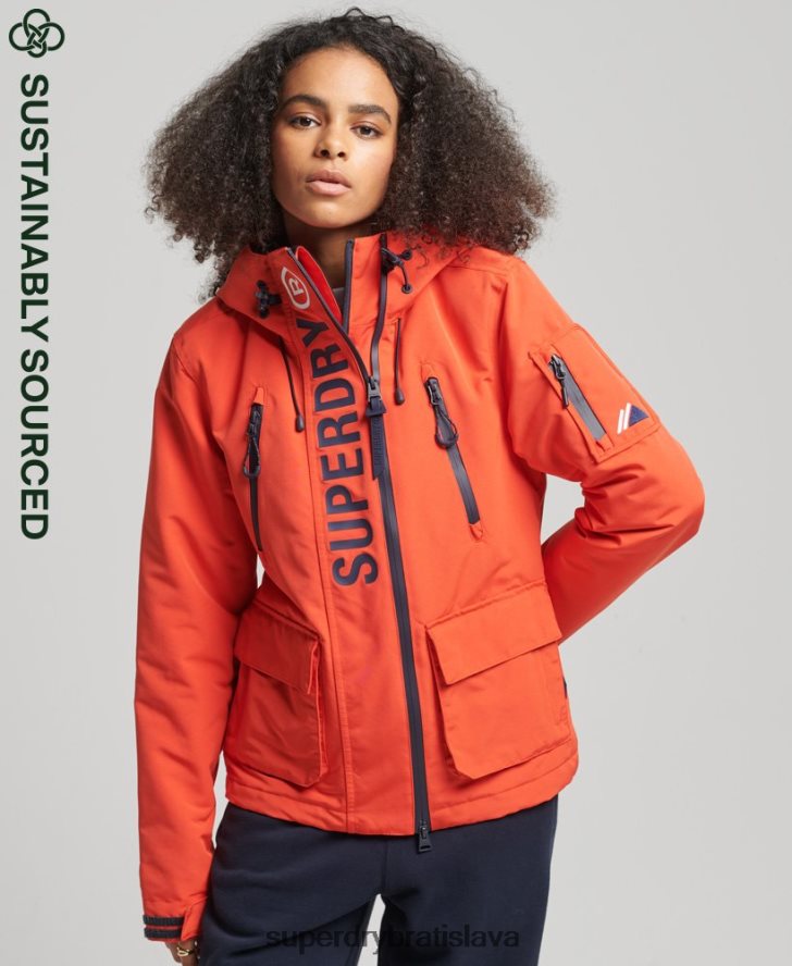Superdry ženy ultimátna sd vetrovka s kapucňou 6B4ZTR3663 oblečenie oranžová